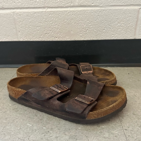 Birkenstock Arizona Oiled Leather Habana Two Strap Sandals Size 44 11 Shoes